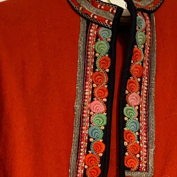 VINTAGE THEKLA JULINS EFTF OPEN FRONT EMBROIDERED WOOL JACKETS SIZE S - Picture 9 of 11